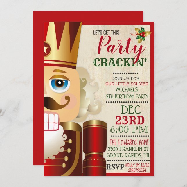 ANY AGE - Nutcracker Birthday Invitation (Front/Back)