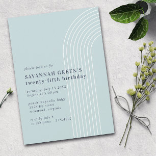 Any Age   Pastel Light Blue Modern Simple Birthday Invitation
