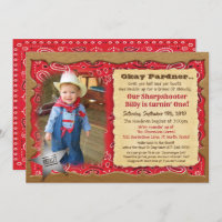 ANY AGE - Photo Cowboy Birthday Invitation