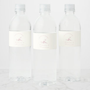 Any age pilates and prosecco birthday water bottle label