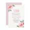 Any Age Pink Floral 100th Birthday Party Invite