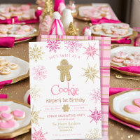Any Age Pink Gold Plaid Cookie Decorating Birthday