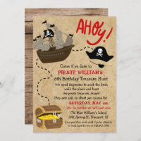 ANY AGE - Pirate Birthday Party Invitation
