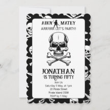 Any Age Pirate Themed Birthday Invitation