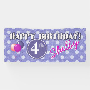 Any Age Polka Dot Birthday 1 Banner