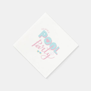 Any age pool party birthday napkin