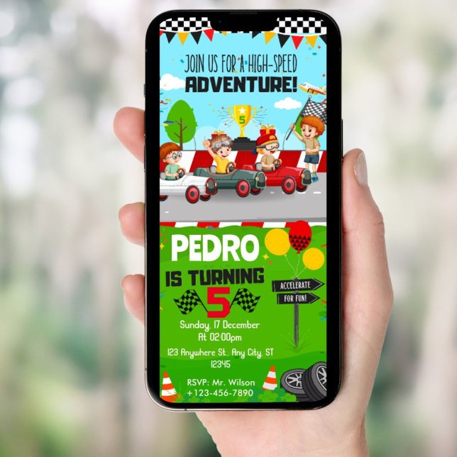 Any Age Race Car Themed Birthday party  Invitation (Creator Uploaded)