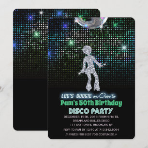 ANY AGE - Retro Disco Birthday Party  Invitation