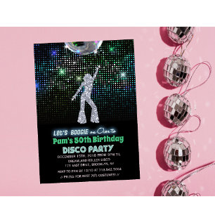ANY AGE - Retro Disco Birthday Party  Invitation