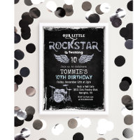 ANY AGE - Rockstar Drum Set Birthday Invitation