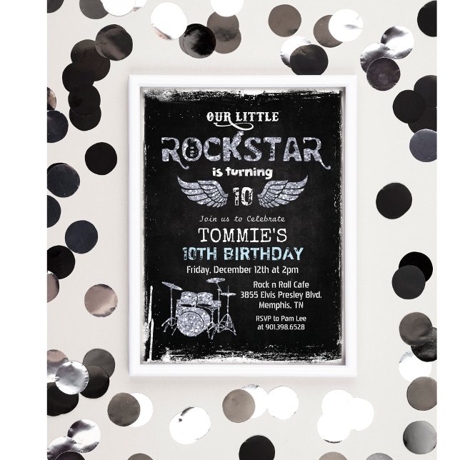 ANY AGE - Rockstar Drum Set Birthday Invitation (Creator Uploaded)