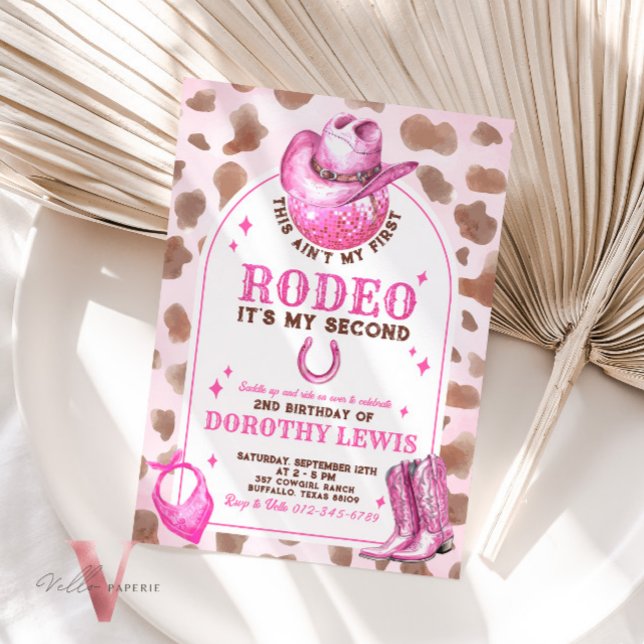 ANY AGE RODEO Cowgirl Pink Birthday Invitation (Creator Uploaded)
