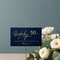 ANY AGE SIMPLE NAVY GOLD TYPOGRAPHY BIRTHDAY