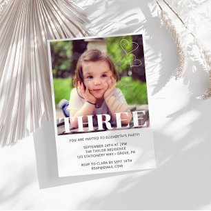 Any Age Simple Photo Birthday Party Invitation