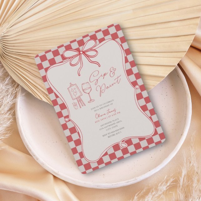 Any age Sip and paint birthday Invitation (Creator Uploaded)