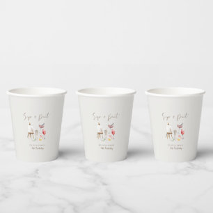 Any age sip and paint birthday  paper cups
