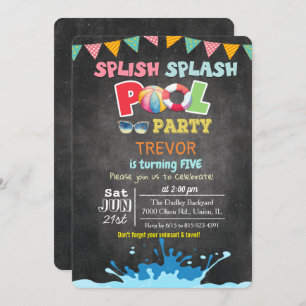 ANY AGE - Splish Splash Pool Party Invitation