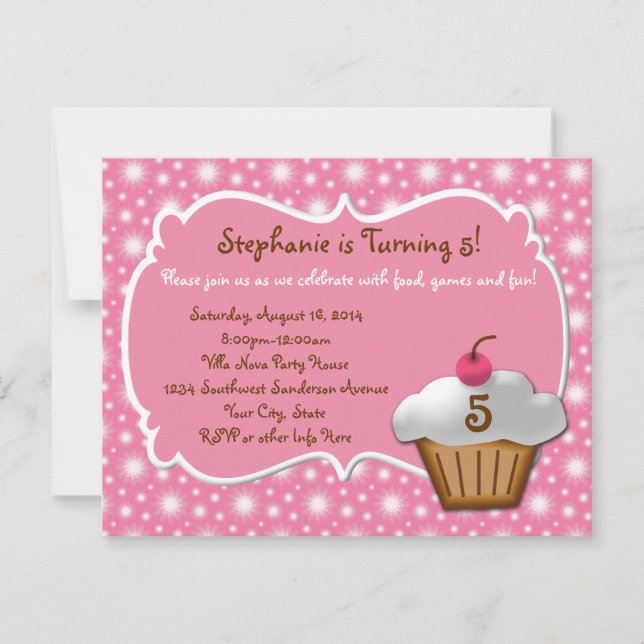 Any Age, Swell Sweet Cupcake Birthday Invitations (Front)