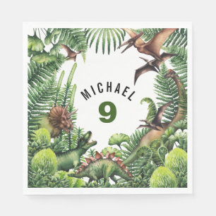 ANY AGE T-Rex Dinosaur Boy's Birthday Party Napkin