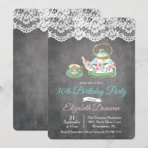 ANY AGE - Tea Party Floral Birthday Invitation