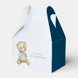 Any age teddy bear boy birthday  favour box