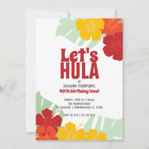 ANY AGE tropical BIRTHDAY PARTY classic luau Invitation