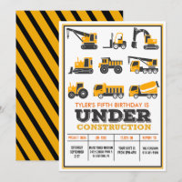 ANY AGE - Under Construction Birthday Invitation