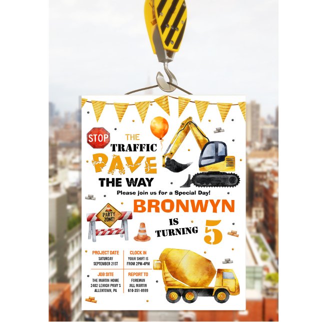 ANY AGE - Under Construction Birthday Invitation (Creator Uploaded)