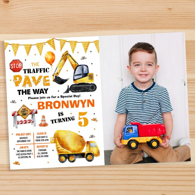 ANY AGE - Under Construction Birthday Invitation (Creator Uploaded)