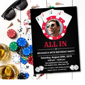 ANY AGE - Vegas Casino Photo Birthday Invitation