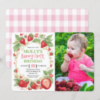 ANY AGE - Very Berry Strawberry Birthday Photo