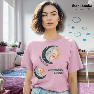Any Age Vintage Celestial Pajama Birthday Pink T-Shirt