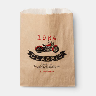 Any Age Vintage Classic Motorcycle Biker Birthday Favour Bags