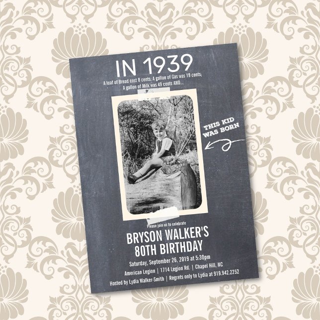 ANY AGE - Vintage Photo Birthday Invitation (Creator Uploaded)