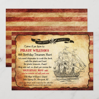 ANY AGE - Vintage Pirate Birthday Party Invitation