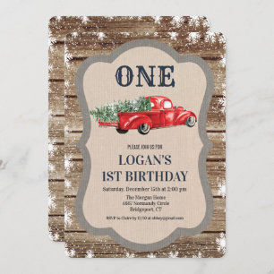 ANY AGE - Vintage Truck Boy Birthday Invitation
