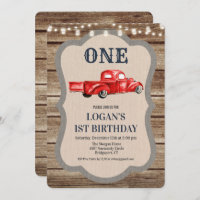 ANY AGE - Vintage Truck Boy Birthday Invitation