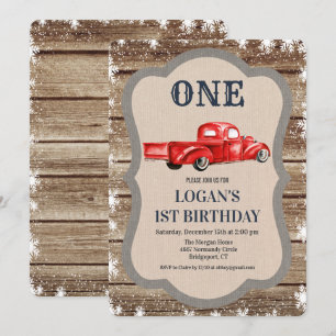 ANY AGE - Vintage Truck Boy Birthday Invitation