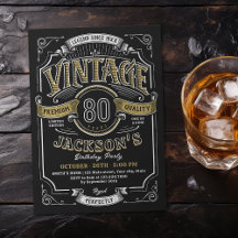 Any Age Vintage Whiskey 80th Birthday