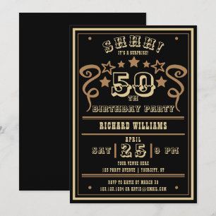 Any Age Vintage Whiskey Themed Surprise Birthday Invitation