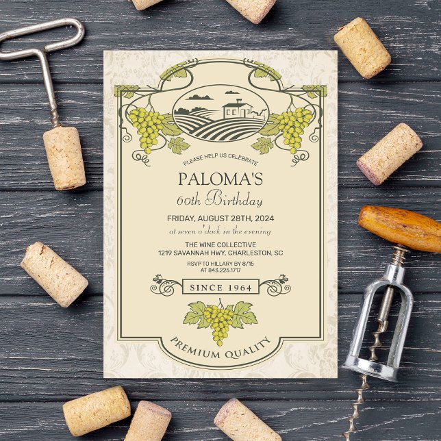 ANY AGE - Wine Label Birthday Invitation (Creator Uploaded)