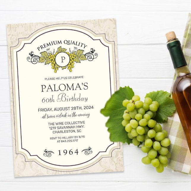 ANY AGE - Wine Label Birthday Invitation (Creator Uploaded)