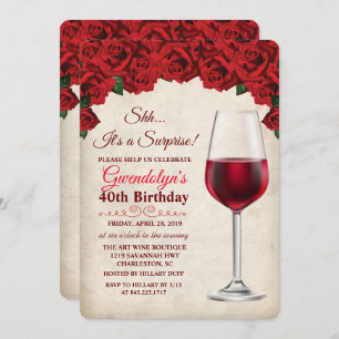 ANY AGE - Wine String Lights Birthday Invitation