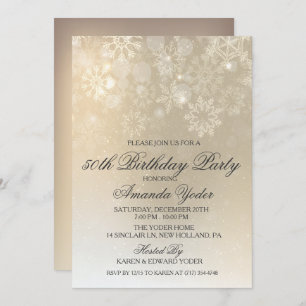 ANY AGE -  Winter Snowflake Birthday Invitation