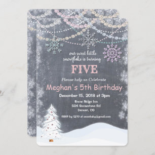 ANY AGE - Winter Snowflake Birthday Invitation