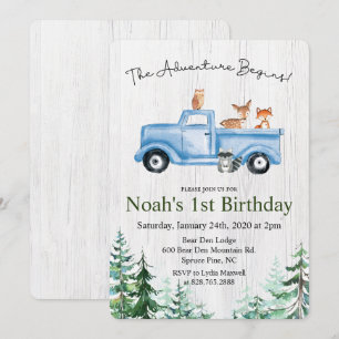 ANY AGE - Woodland Animals Birthday Invitation