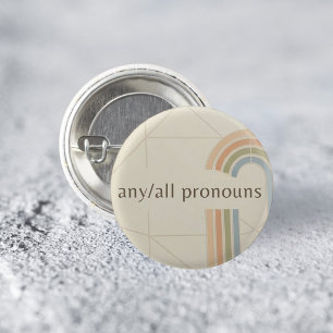 Any All Pronouns Modern Minimalist LGBTQ Pride Pin