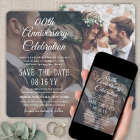 ANY Anniversary 2 Photo Elegant White Text Overlay