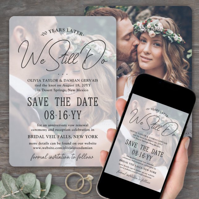 ANY Anniversary 2 Photo Overlay We Still Do Party Save The Date (Creator Uploaded)