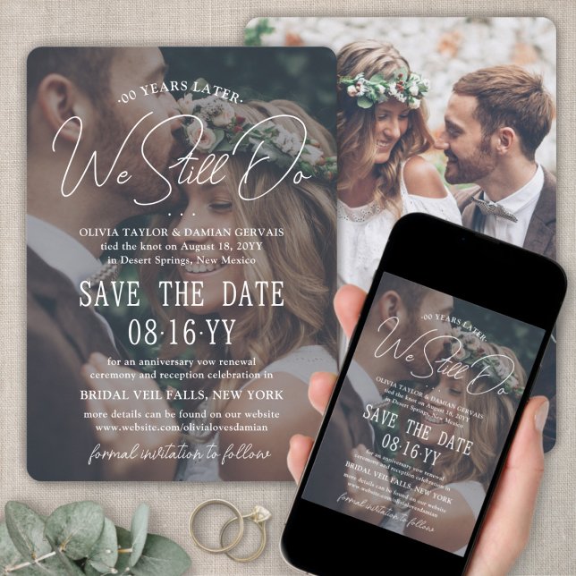 ANY Anniversary 2 Photo & White Text We Still Do Save The Date (Creator Uploaded)